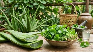 Nên chọn nha đam hay rau má để phục hồi làn da tổn thương