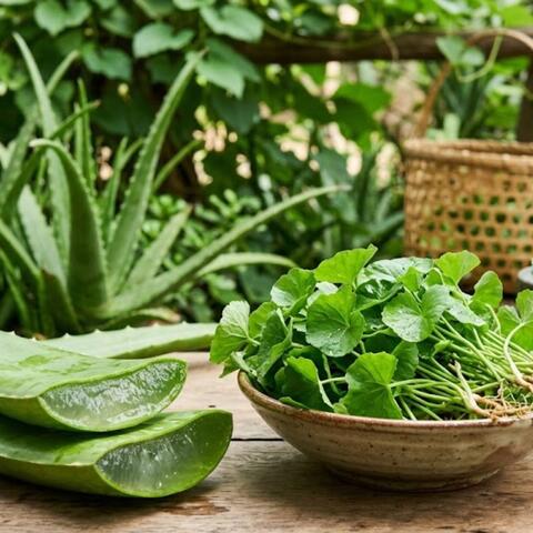 Nên chọn nha đam hay rau má để phục hồi làn da tổn thương