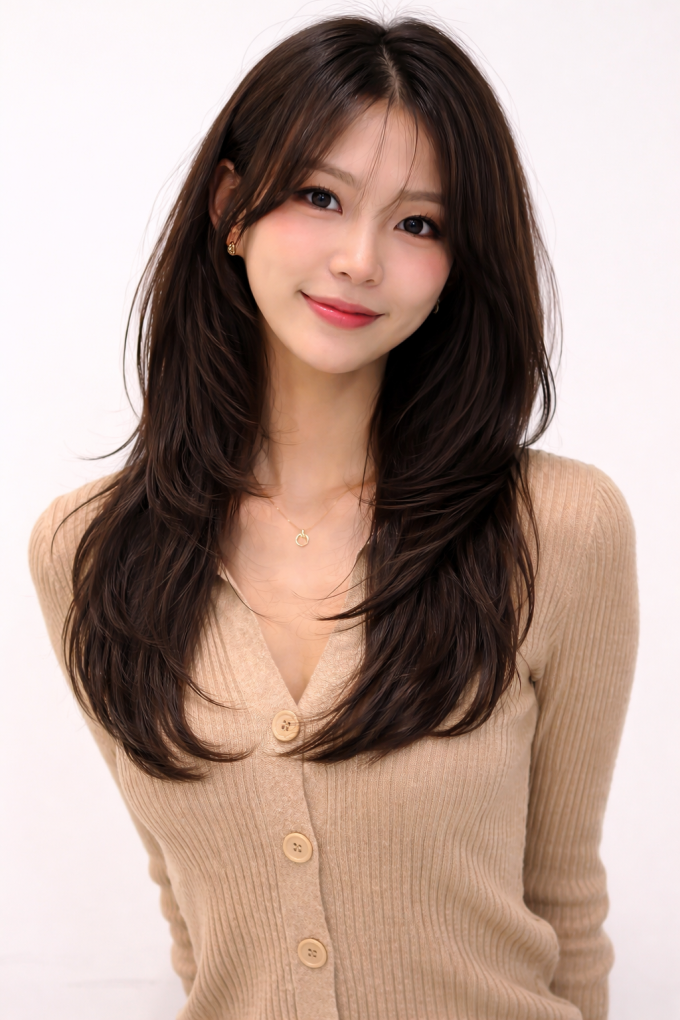 Tóc layer texture dài.